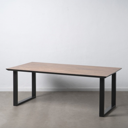 Mese Dining - Masă dining din lemn de acacia cu picioare metalice negre