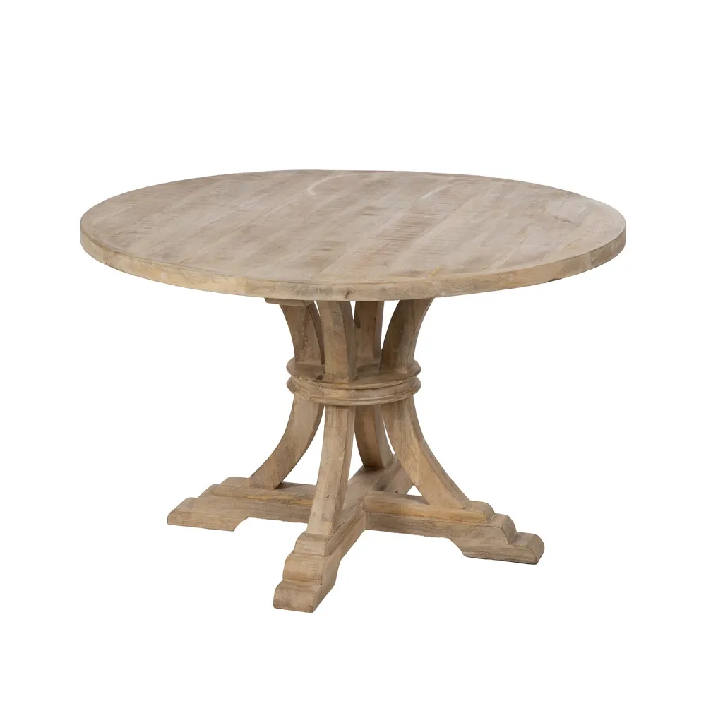 Mese Dining - Masa Dining Lemn Mango Natural Antichizat,120 CM - CreativDeco.ro