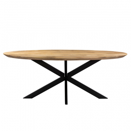 Masă dining Skorpio ovală mango și metal negru [3]