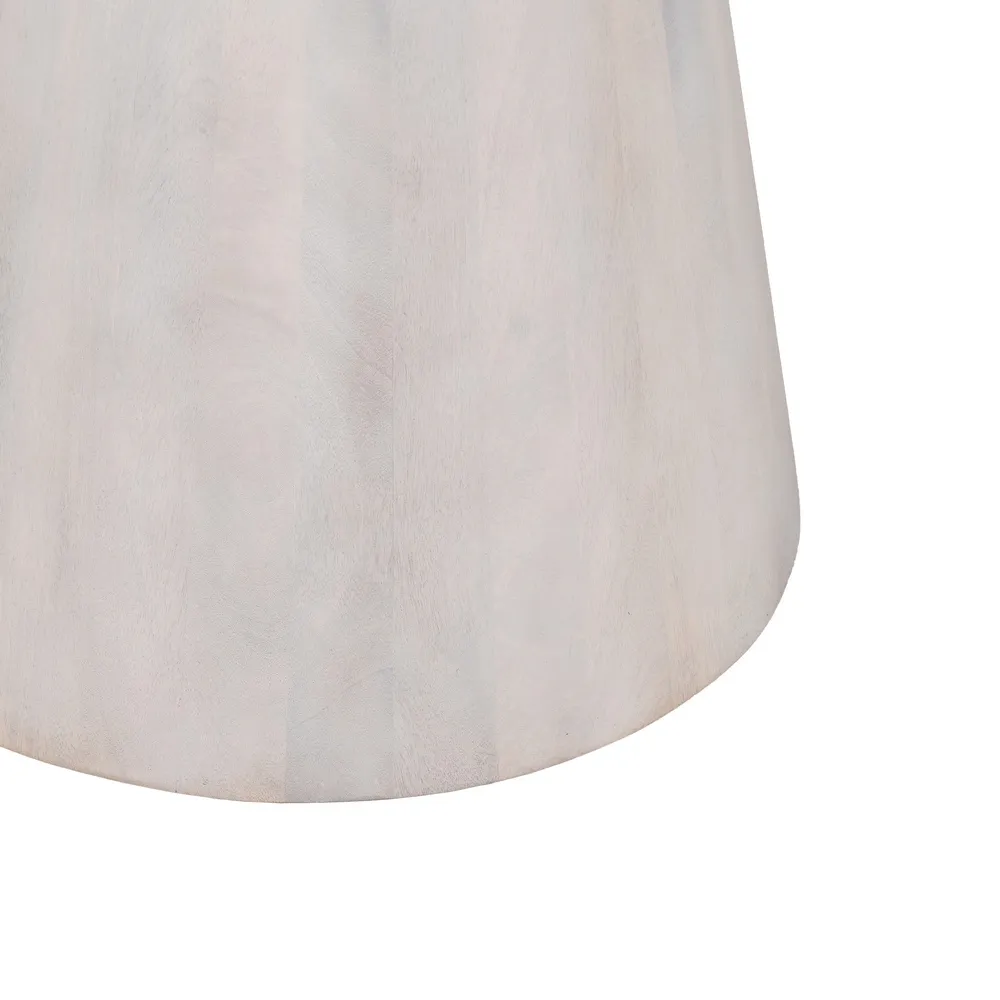 Masa Dining rotunda White, lemn mango alb - CreativDeco.ro [5]