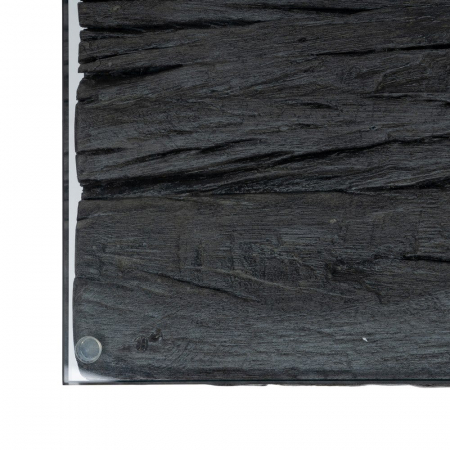 Masă dining lemn negru și sticlă cu structură din oțel inox [4]