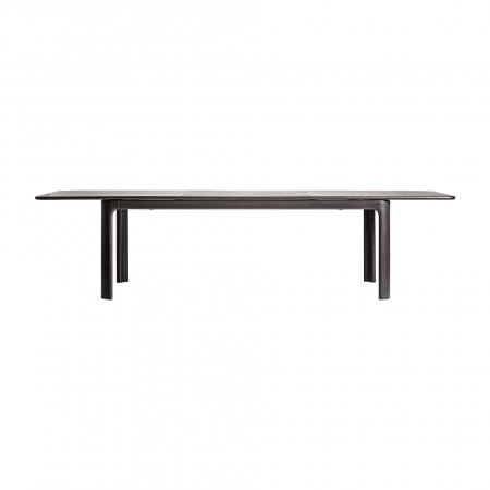 Masă extensibilă frasin negru cu margini rotunjite și design modern. [2]