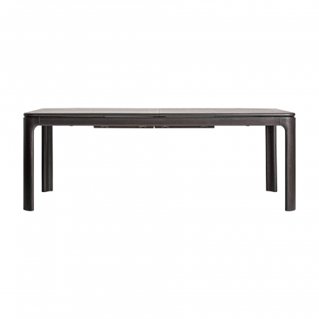 Mobilier - Masă extensibilă frasin negru cu margini rotunjite și design modern.