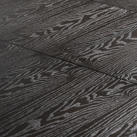 Masă extensibilă frasin negru cu margini rotunjite și design modern. [7]