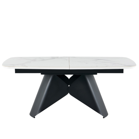 Mese - Masă extensibilă de dining din ceramică albă cu aspect de marmură