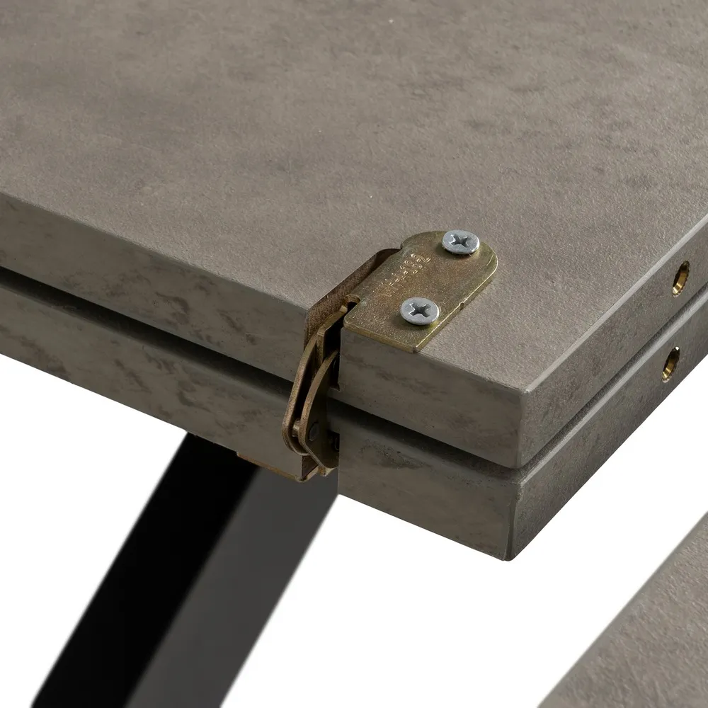 Masa extensibila MDF finisaj gri|Mese moderne extensibile pentru interioare minimaliste [6]