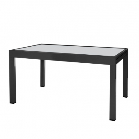 Masă Thais grafit – aluminiu și sticlă, extensibilă 270 cm exterior