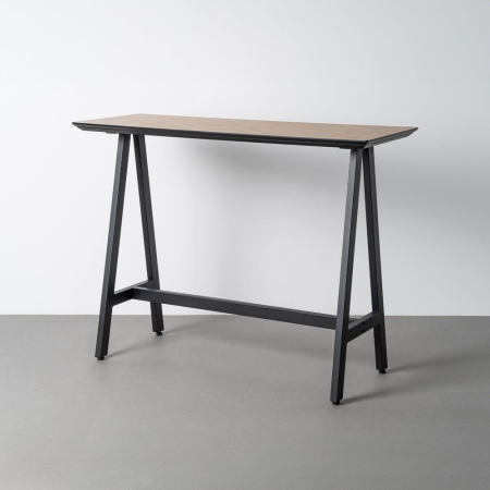 Console - Masă înaltă din mdf maro cu structura metalica neagra 138x50x100 cm