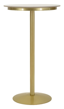 Mese Bar - Masă înaltă de bar cu blat rotund marmură artificială și bază aurie