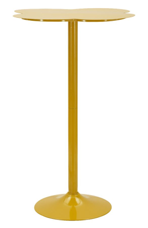 Mese Bar - Masă înaltă de bar din metal galben muștar cu blat rotund decorativ