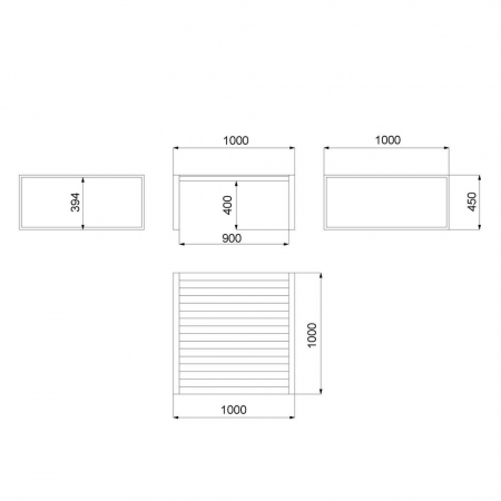 masă pătrată IO – aluminiu gri verzui, stil modern lounge exterior [1]