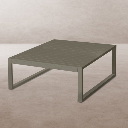 Contemporan - masă pătrată IO – aluminiu gri verzui, stil modern lounge exterior