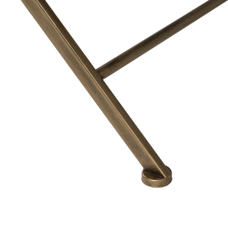 Masă laterală aurie din metal și sticlă cu sertar vitrină și picioare în X [8]