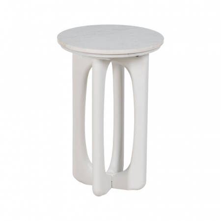 Măsuță Laterală Marmură și Lemn Mango CreativDeco - Design Rafinat pentru Dormitor [2]