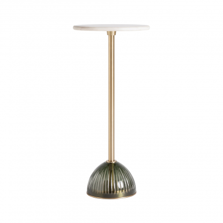 Mobilier - Masă Murano din marmură albă, sticlă verde și structură aurie – design delicat și expresiv.