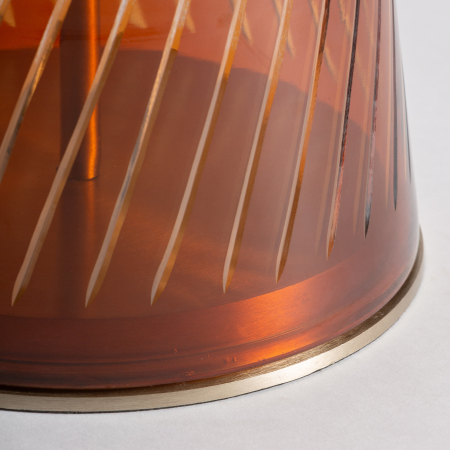 Masă Orvos din marmură albă și sticlă roșu ambre, design sculptural glam Art Deco. [3]