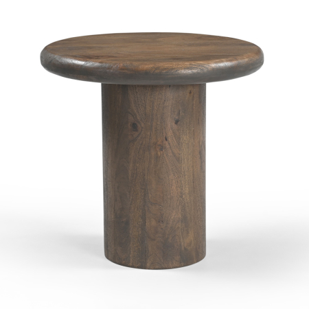 Mobilier - Masă laterală rotundă din lemn de mango maro