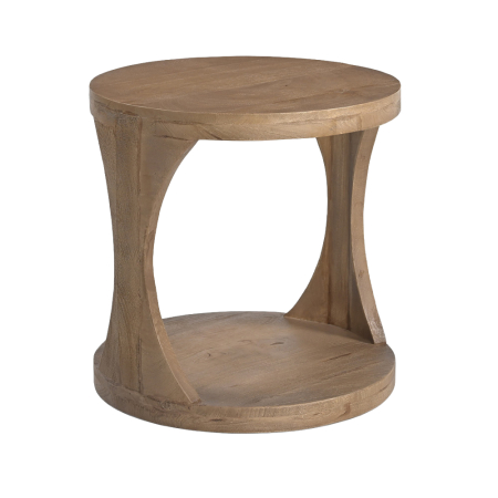Mobilier - Masă laterală rotundă din lemn de mango maro deschis