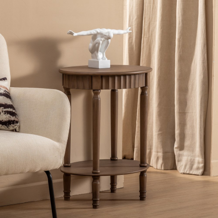 Măsuță Rotundă Lemn Pin CreativDeco - Mobilier Tradițional pentru Living și Dormitor [1]