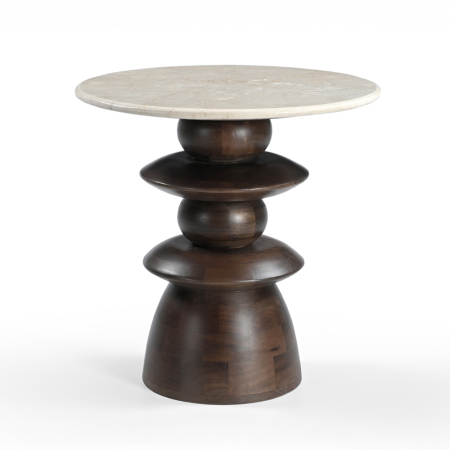Mobilier - Masă laterală rotundă din marmura crem