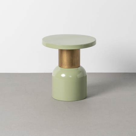 Mobilier - Masă laterală rotundă metal aquamarine lucios