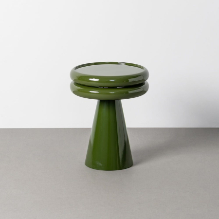 Mobilier - Masă laterală rotundă verde cu blat inelar dublu