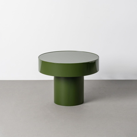 Mobilier - Masă laterală rotundă sticlă verde blat gros