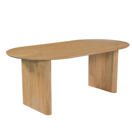 Stil de design - Masă ovală de dining din lemn de mango maro