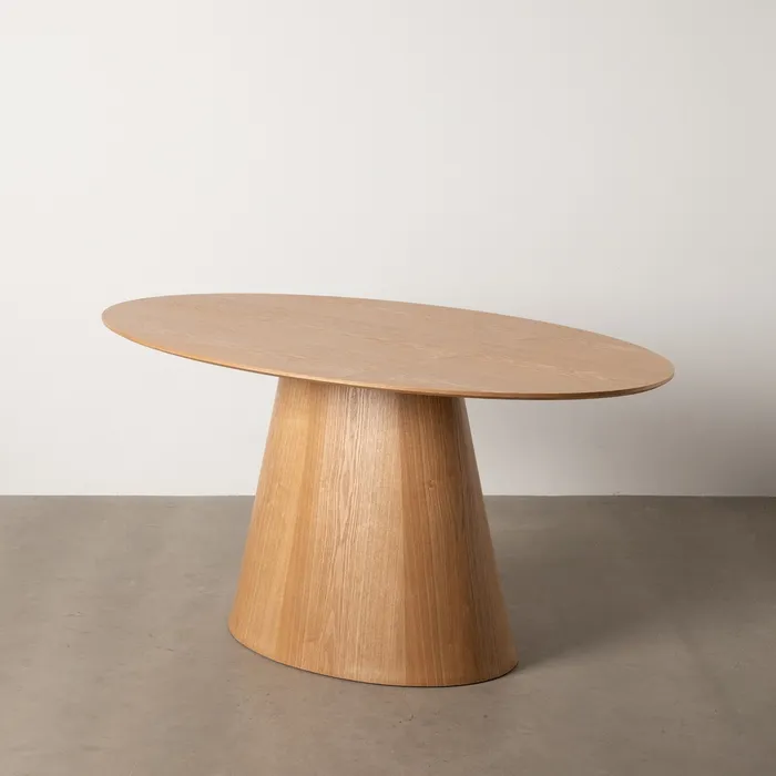 Mese Dining - Masa ovala MDF finisaj lemn|Mese ovale de dining pentru interioare elegante