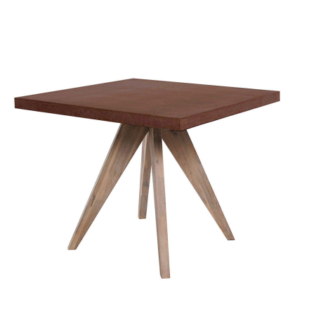 Stil de design - Masă pătrată de dining din fibrociment maro roșcat