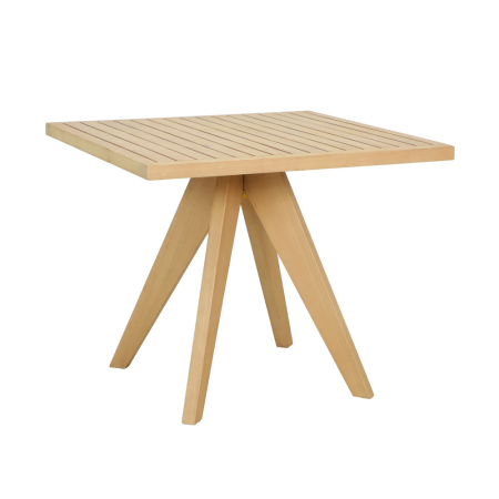 Stil de design - Masă pătrată de dining din lemn de eucalipt bej