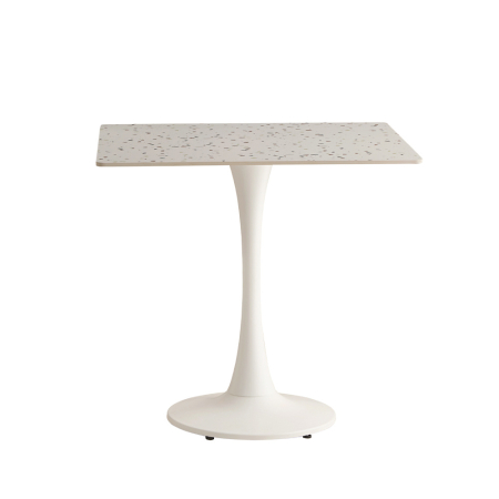 Mese Gradina - Masă pătrată de dining și grădină din piatră sinterizată cu aspect de terrazzo