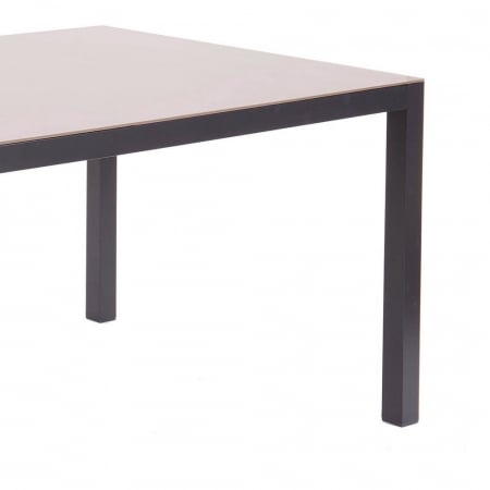 Masă Thais Charcoal – 80 cm, cu cadru antracit și blat din sticlă [1]