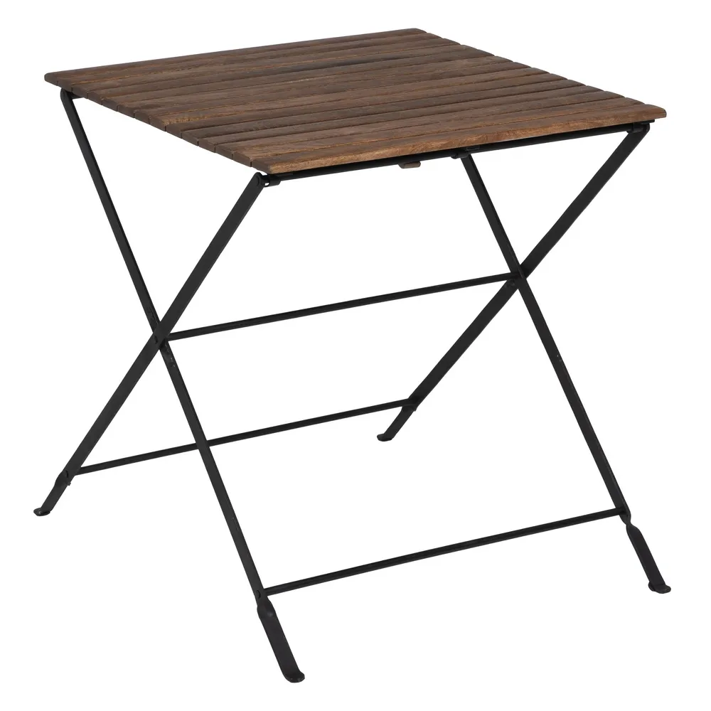 Rustic - Masa Pliabila Gradina, Lemn Mango Metal, Natural Negru - CreativDeco.ro