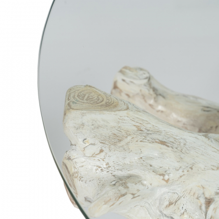 Masa alba patinata sticla shabby chic [3]