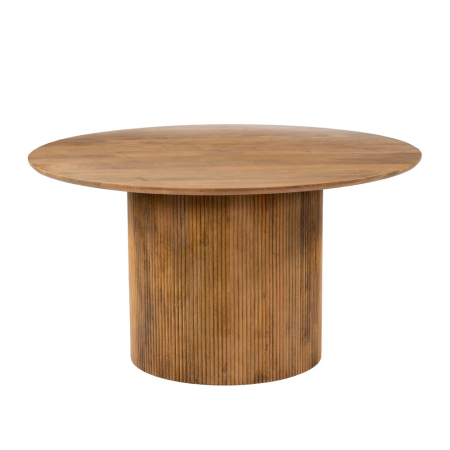 Mese - Masă rotundă de dining din lemn de mango cu aspect de nuc