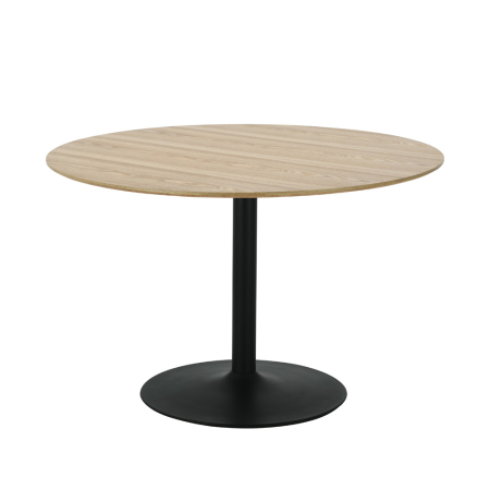 Mese - Masă rotundă de dining din MDF cu furnir de stejar