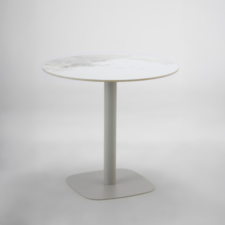 Mobilier - Masă de dining rotundă din ceramică albă