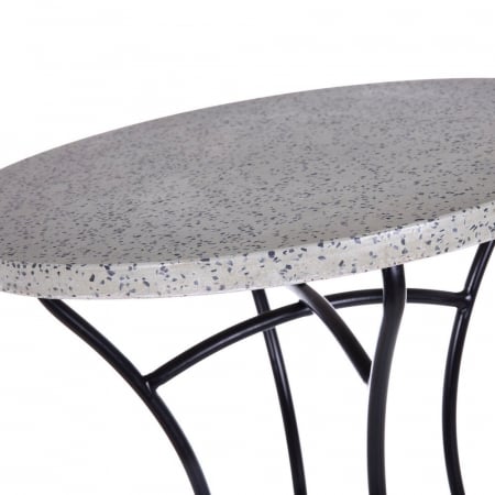 Masă About terrazzo negru – terrazzo și fier forjat negru [1]