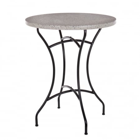 Mobilier Gradina - Masă About terrazzo negru – terrazzo și fier forjat negru