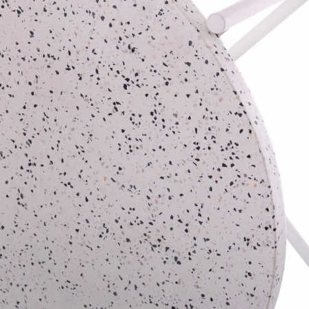 masă terrazzo rotundă – alb mat, design modern cu influențe industriale [4]