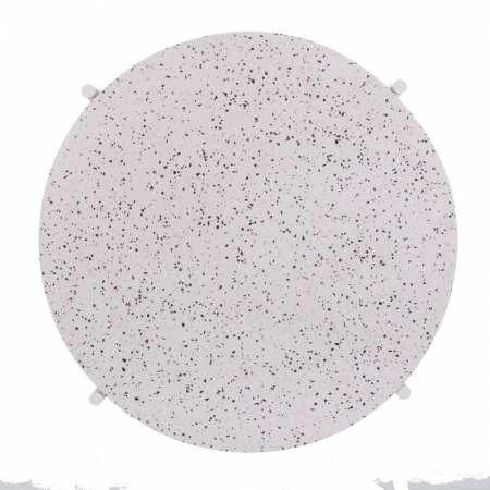 masă terrazzo rotundă – alb mat, design modern cu influențe industriale [3]