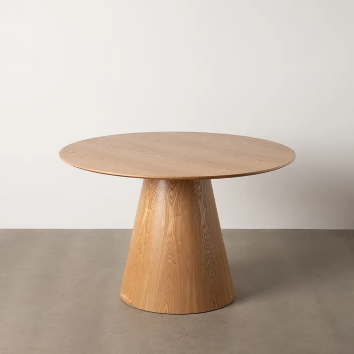 Mese Dining - Masa rotunda MDF finisaj natural lemn|Mese rotunde moderne din MDF de calitate