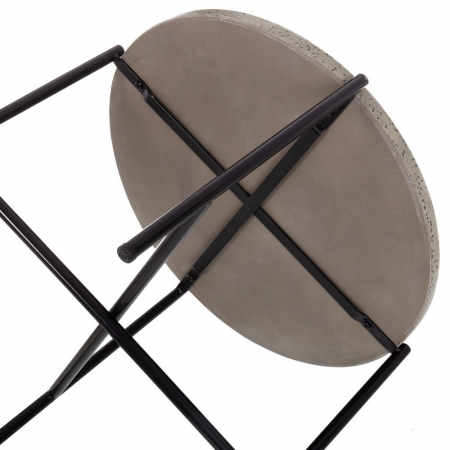 masă terrazzo gri – rotundă, cadru negru, design minimalist industrial [8]