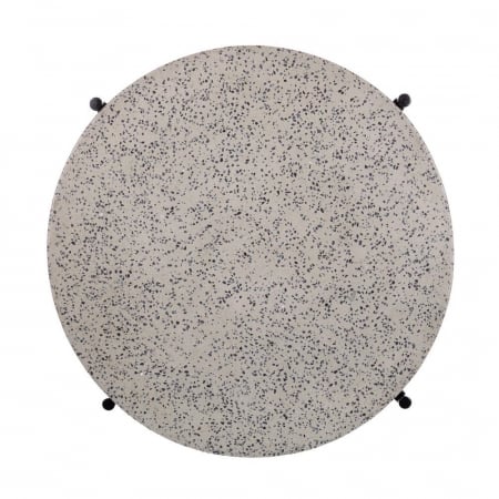 masă terrazzo gri – rotundă, cadru negru, design minimalist industrial [5]