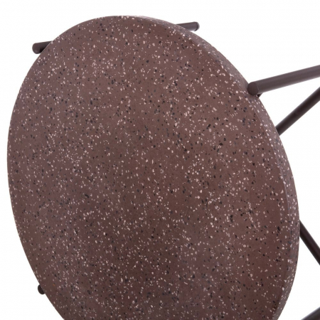 masă TERRAZZO rotundă – terrazzo maro, fier forjat, stil industrial [5]