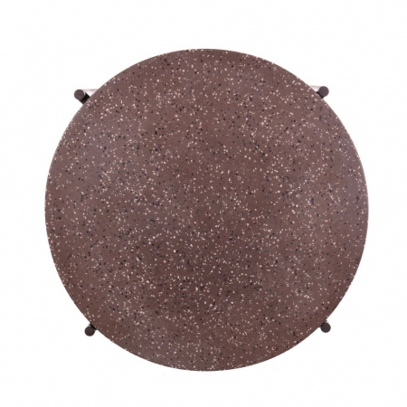 masă TERRAZZO rotundă – terrazzo maro, fier forjat, stil industrial [3]