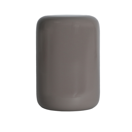 Mese - Măsuță auxiliară cilindrică din metal alb cu finisaj lucios