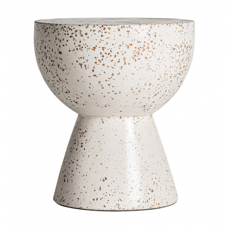 ALBENGA - Masuta auxiliara contemporana terrazzo alb|Masute decorative