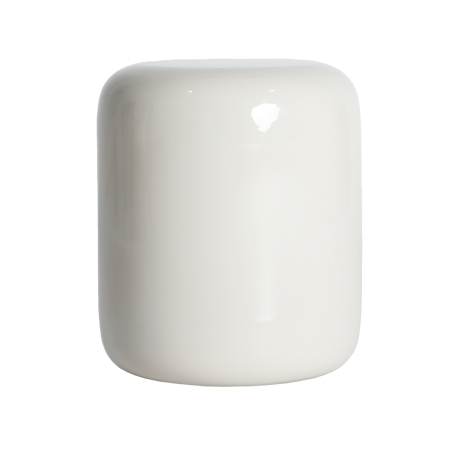 Mese - Măsuță auxiliară înaltă din metal alb cu finisaj lucios